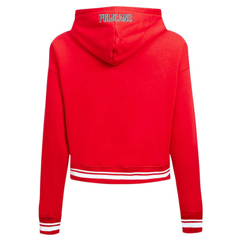 New Orleans Pelicans Pro Standard Women's Script Tail Cropped Pullover Hoodie - Red shop