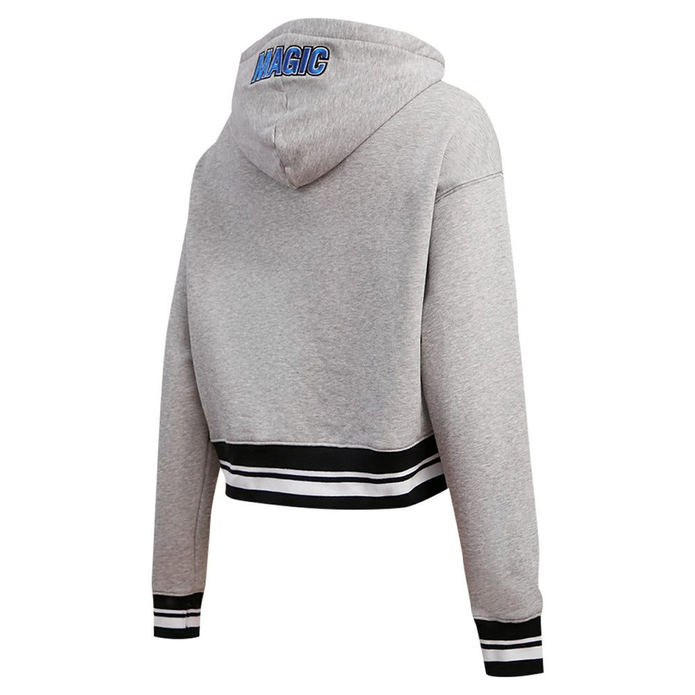 Orlando Magic Pro Standard Women's Script Tail Cropped Pullover Hoodie - Heather Gray shop