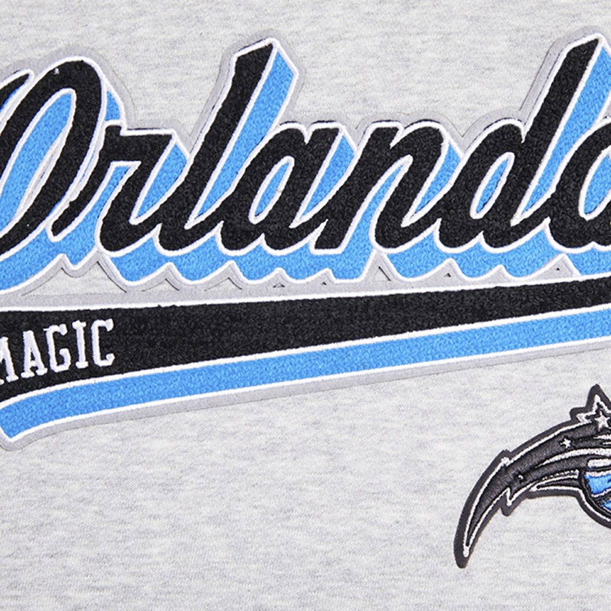 Orlando Magic Pro Standard Women's Script Tail Cropped Pullover Hoodie - Heather Gray shop