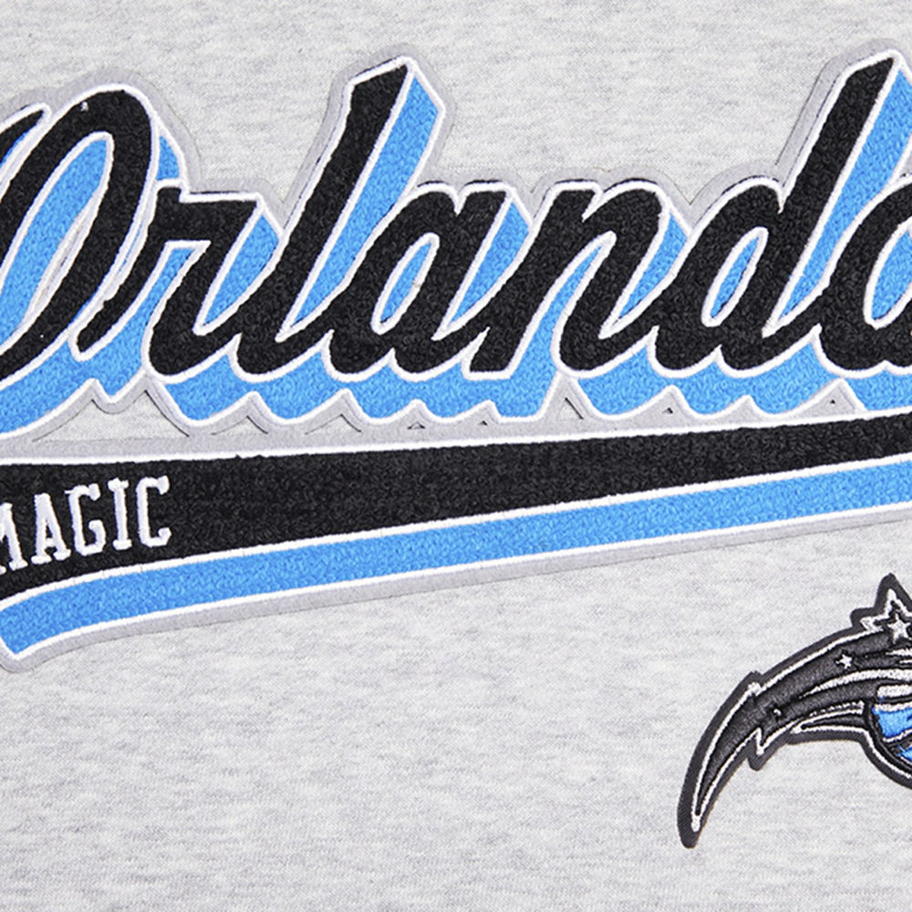 Orlando Magic Pro Standard Women's Script Tail Cropped Pullover Hoodie - Heather Gray shop