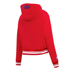 Philadelphia 76ers Pro Standard Women's Script Tail Cropped Pullover Hoodie - Red outlet