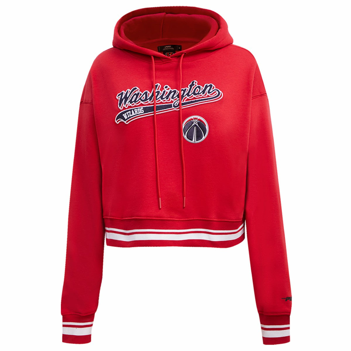 Washington Wizards Pro Standard Women's Script Tail Cropped Pullover Hoodie - Red for sale