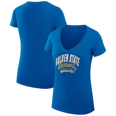 Golden State Warriors G-III 4Her by Carl Banks Women's Super-Slim Fit Lightweight Filigree Logo V-Neck T-Shirt sale - Royal for sale