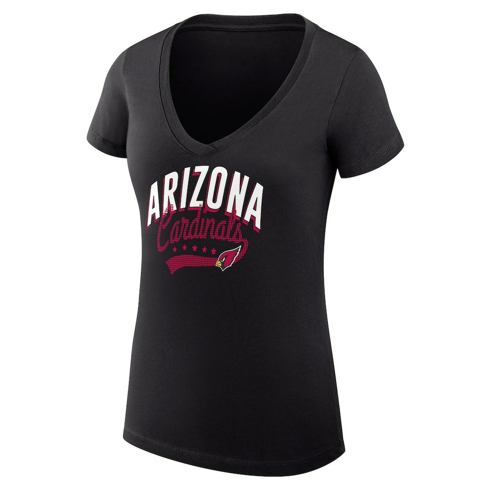 Arizona Cardinals G-III 4Her by Carl Banks Women's Super-Slim Fit Lightweight Filigree Logo Lightweight V-Neck T-Shirt – Black for sale