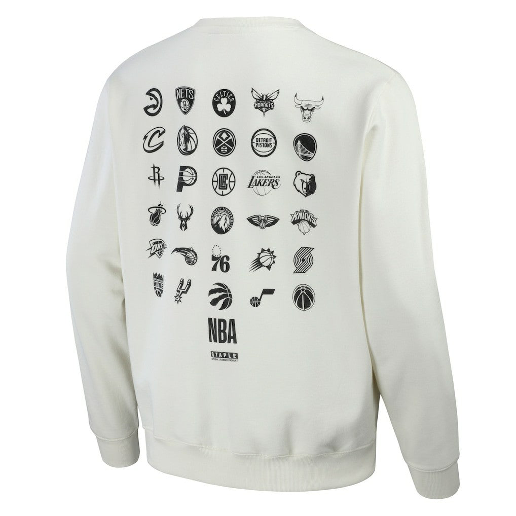 NBA x Staple All Teams Birds of a Feather Crew Sweatshirt - Cream for sale