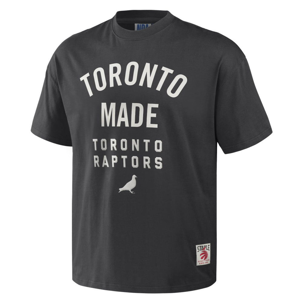 Toronto Raptors NBA x Staple Heavyweight Oversized T-Shirt - Anthracite sale