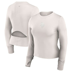 Minnesota Vikings Women's Studio Fitted Long Sleeve Gym Top - White sale