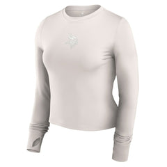 Minnesota Vikings Women's Studio Fitted Long Sleeve Gym Top - White sale