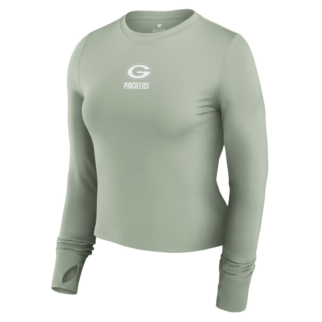 Green Bay Packers Women's Studio Fitted Long Sleeve Gym Top - Green sale