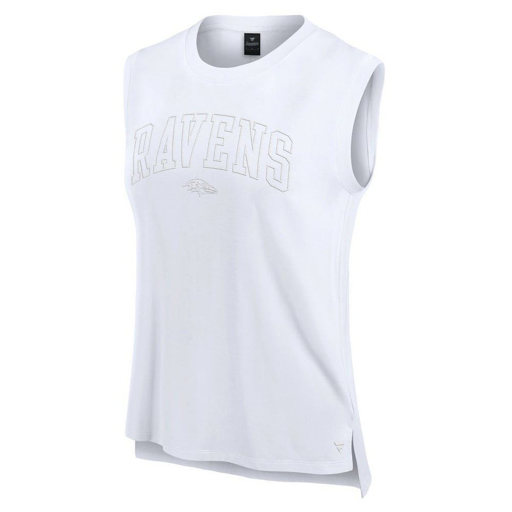 Baltimore Ravens Women's Studio Gym Tank Top - White on sale