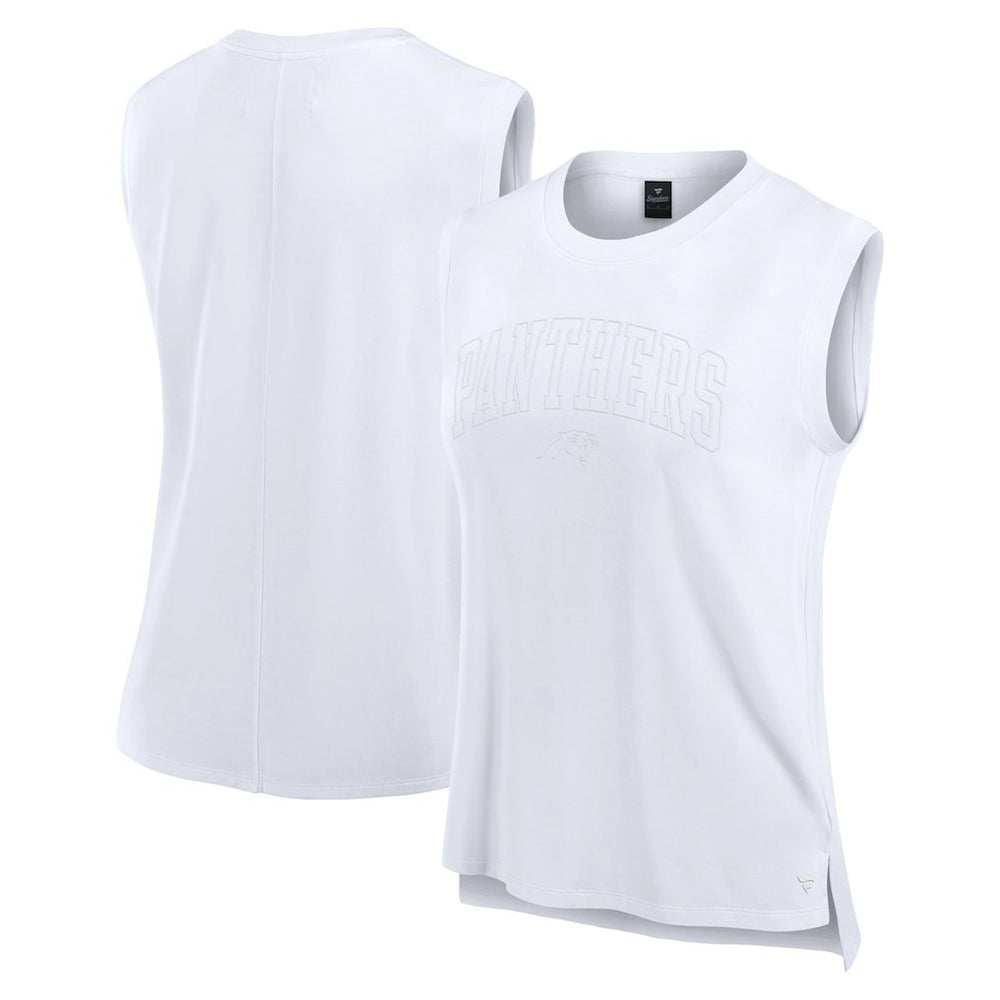 Carolina Panthers Women's Studio Gym Tank Top - White for sale