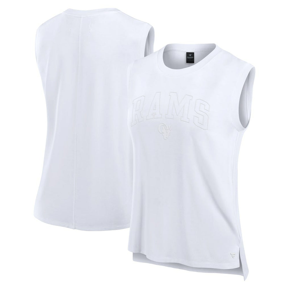Los Angeles Rams Women's Studio Gym Tank Top - White on sale