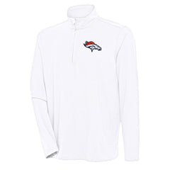 Denver Broncos Antigua Hunk Quarter-Zip Pullover Top - White for sale