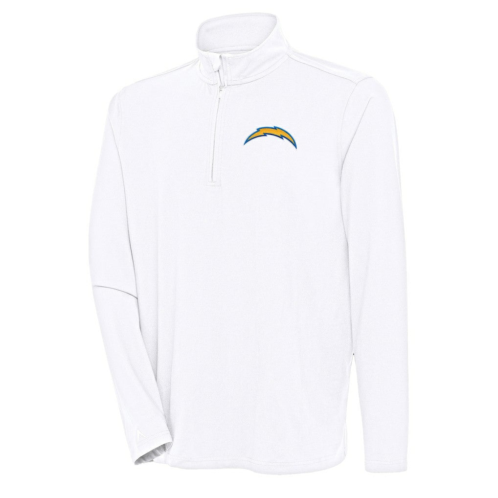 Los Angeles Chargers Antigua Hunk Quarter-Zip Pullover Top - White for sale