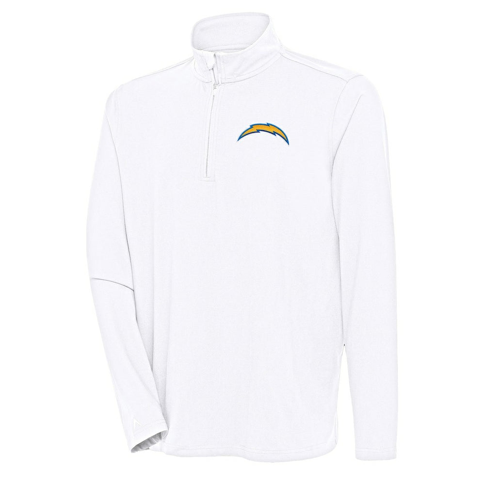 Los Angeles Chargers Antigua Hunk Quarter-Zip Pullover Top - White for sale