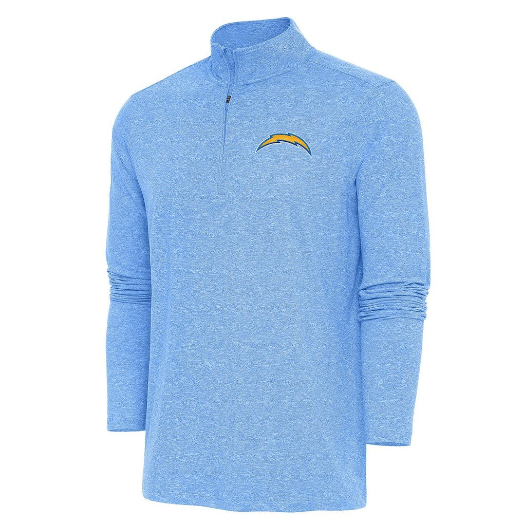 Los Angeles Chargers Antigua Hunk Quarter-Zip Pullover Top - Heather Powder Blue discount