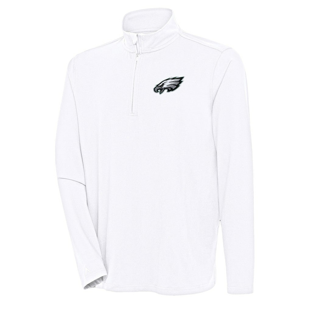 Philadelphia Eagles Antigua Hunk Quarter-Zip Pullover Top - White for sale