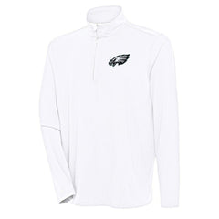 Philadelphia Eagles Antigua Hunk Quarter-Zip Pullover Top - White for sale