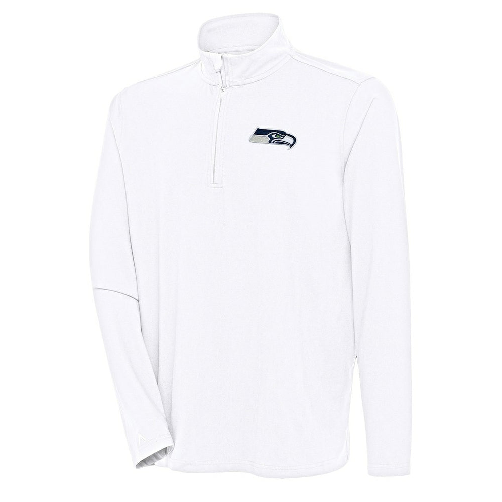 Seattle Seahawks Antigua Hunk Quarter-Zip Pullover Top - White for sale