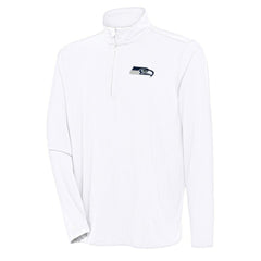 Seattle Seahawks Antigua Hunk Quarter-Zip Pullover Top - White for sale