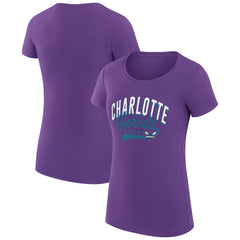 Charlotte Hornets G-III 4Her by Carl Banks Women's Super-Slim Fit Lightweight Filigree Logo T-Shirt - Purple outlet