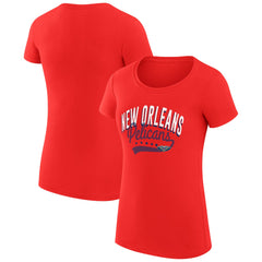 New Orleans Pelicans G-III 4Her by Carl Banks Women's Super-Slim Fit Lightweight Filigree Logo T-Shirt - Red outlet