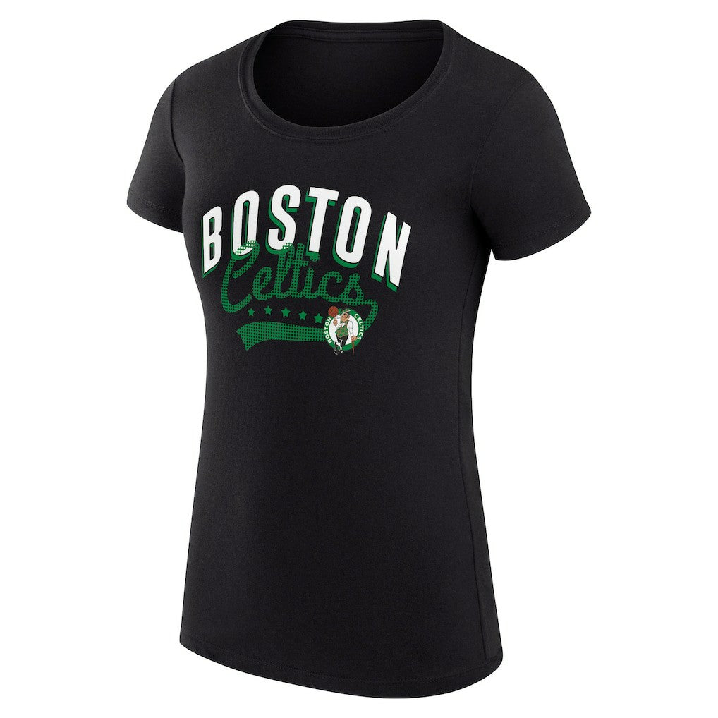 Boston Celtics G-III 4Her by Carl Banks Women's Super-Slim Fit Lightweight Filigree Logo T-Shirt - Black shop