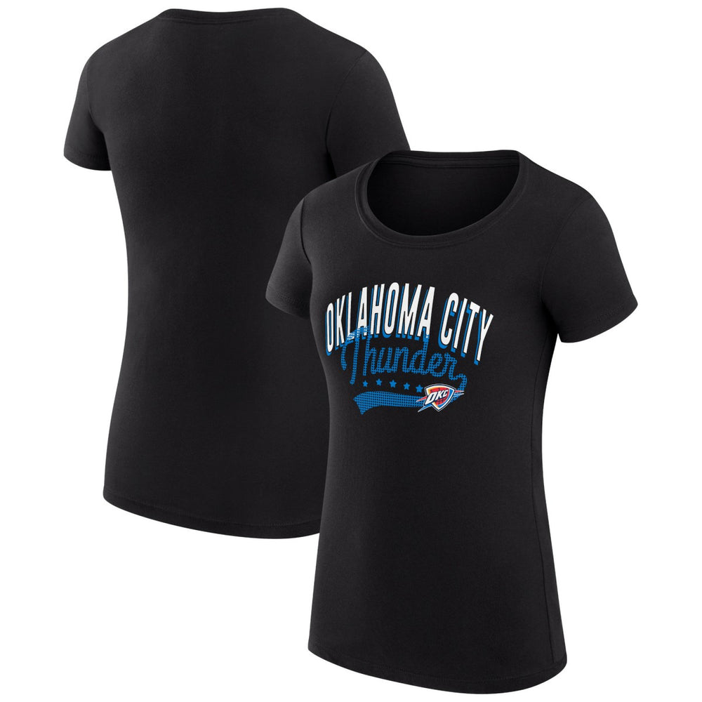 Oklahoma City Thunder G-III 4Her by Carl Banks Women's Super-Slim Fit Lightweight Filigree Logo T-Shirt - Black for sale