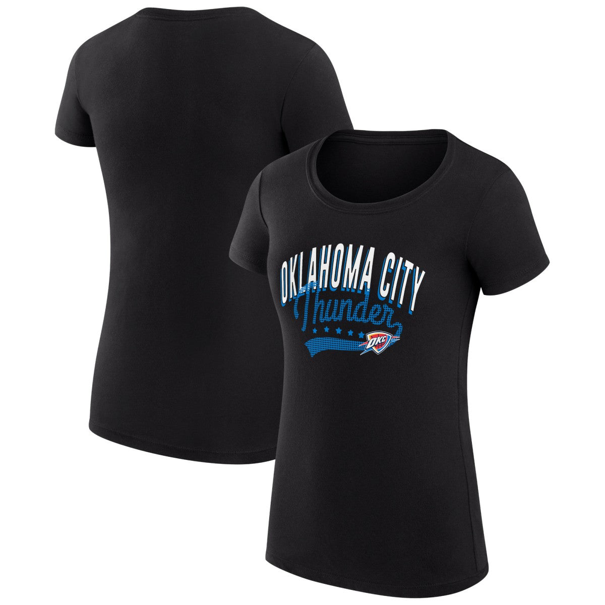 Oklahoma City Thunder G-III 4Her by Carl Banks Women's Super-Slim Fit Lightweight Filigree Logo T-Shirt - Black for sale