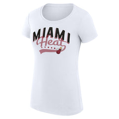 Miami Heat G-III 4Her by Carl Banks Women's Super-Slim Fit Lightweight Filigree Logo T-Shirt - White shop