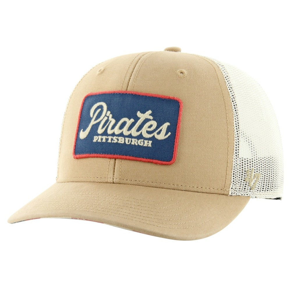 Pittsburgh Pirates Glory Daze Trucker Adjustable Hat Khaki