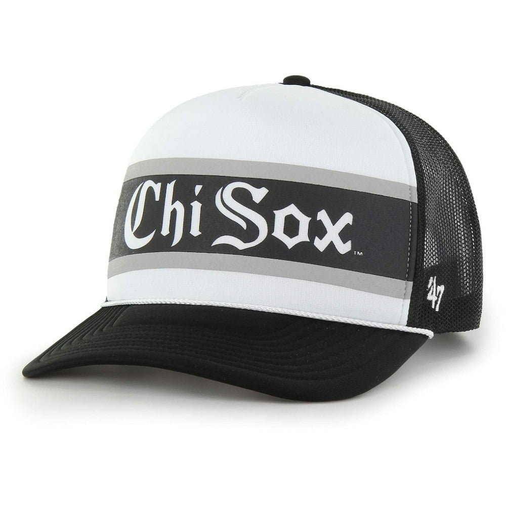 Chicago White Sox Retro Region Foam Trucker Adjustable Hat Black