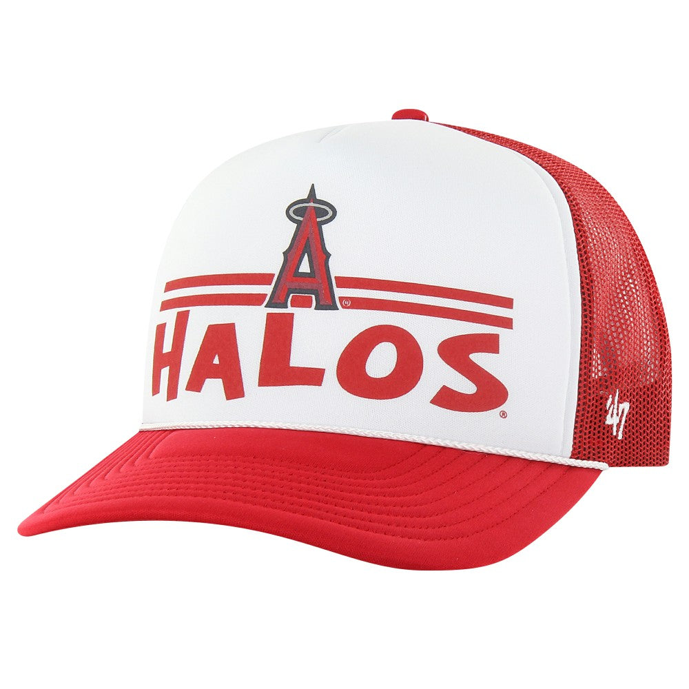 Los Angeles Angels Retro Region Foam Trucker Adjustable Hat Red