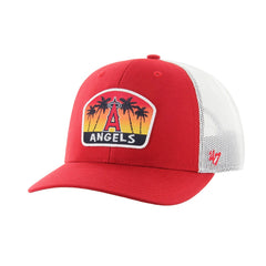 Los Angeles Angels Retro Region Patch Trucker Adjustable Hat Red