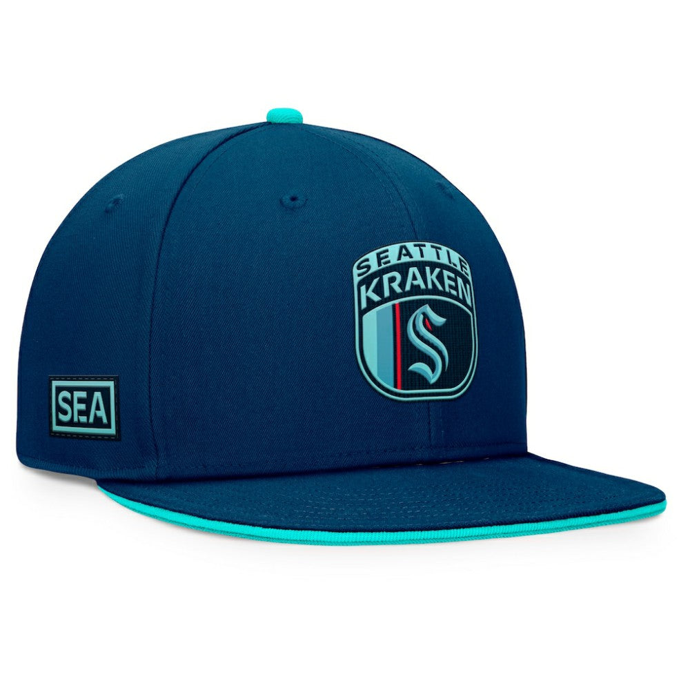 Seattle Kraken Fanatics 2024 NHL Draft Snapback Hat - Deep Sea Blue Hats
