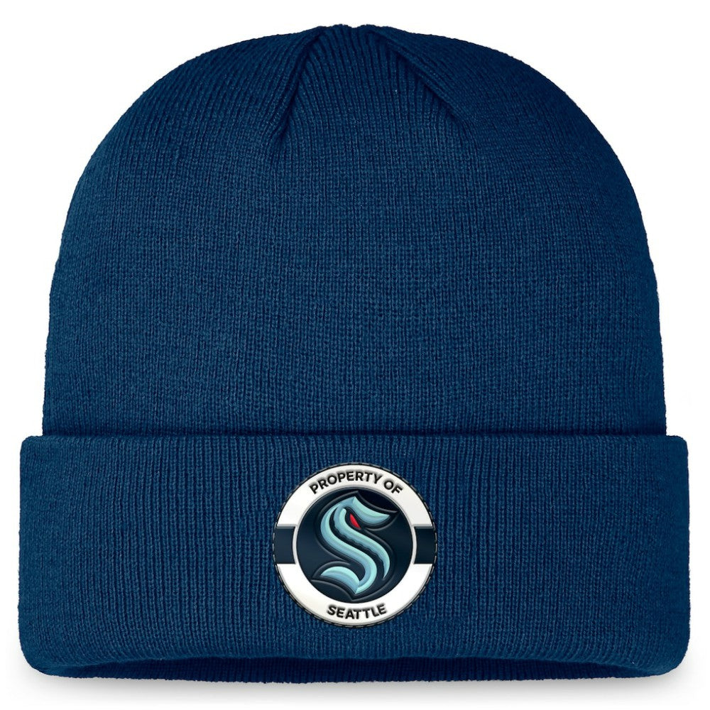 Seattle Kraken Fanatics Authentic Pro Training Camp Cuffed Knit Hat - Deep Sea Blue Hats