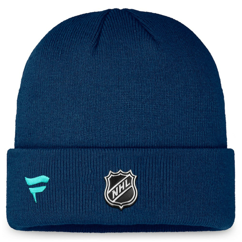 Seattle Kraken Fanatics Authentic Pro Training Camp Cuffed Knit Hat - Deep Sea Blue Hats