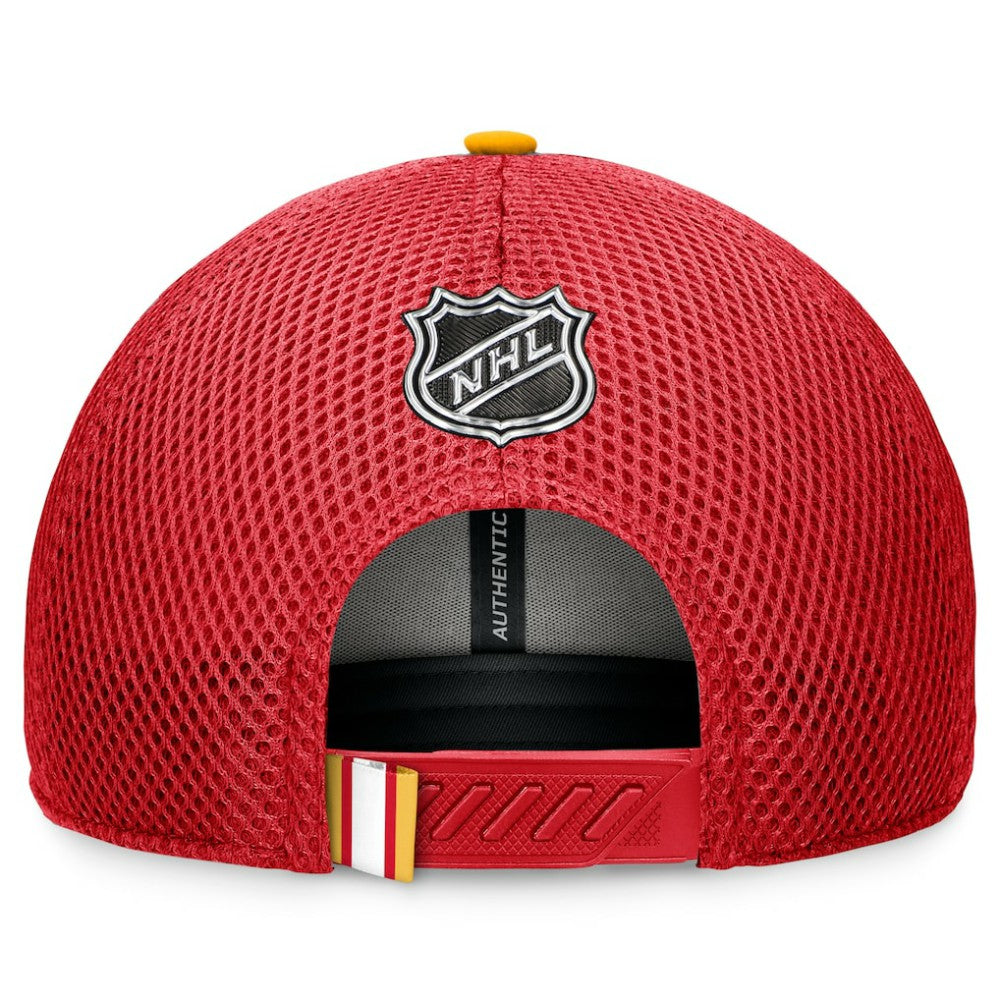 Calgary Flames Fanatics 2024 NHL Draft On Stage Trucker Adjustable Hat - Red Hats