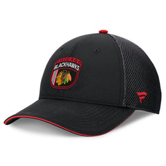 Chicago Blackhawks Fanatics 2024 NHL Draft On Stage Trucker Adjustable Hat - Black Hats