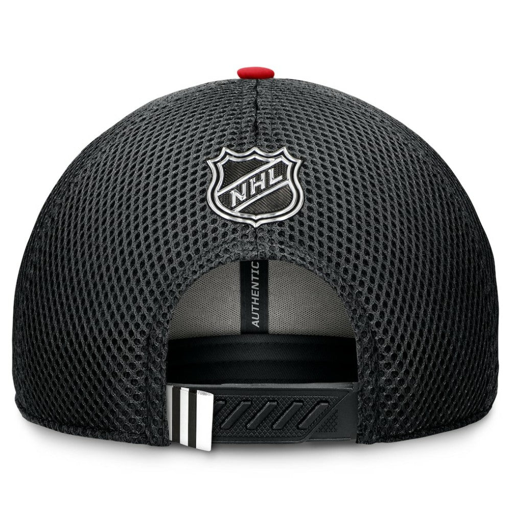 Chicago Blackhawks Fanatics 2024 NHL Draft On Stage Trucker Adjustable Hat - Black Hats