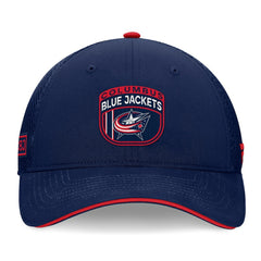 Columbus Blue Jackets Fanatics 2024 NHL Draft On Stage Trucker Adjustable Hat - Navy Hats