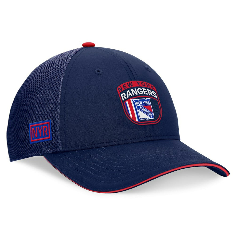 New York Rangers Fanatics 2024 NHL Draft On Stage Trucker Adjustable Hat - Navy Hats