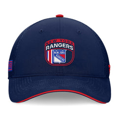 New York Rangers Fanatics 2024 NHL Draft On Stage Trucker Adjustable Hat - Navy Hats