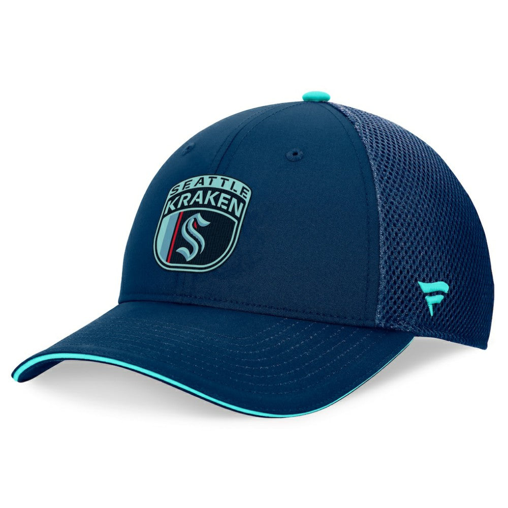 Seattle Kraken Fanatics 2024 NHL Draft On Stage Trucker Adjustable Hat - Deep Sea Blue Hats