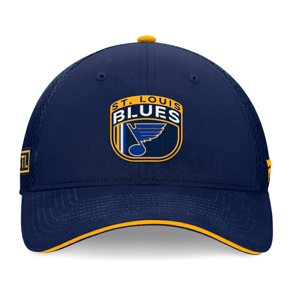 St. Louis Blues Fanatics 2024 NHL Draft On Stage Trucker Adjustable Hat - Navy Hats