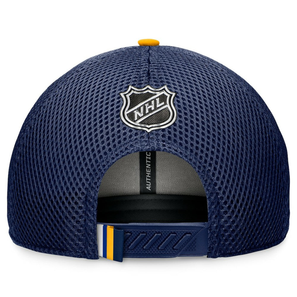 St. Louis Blues Fanatics 2024 NHL Draft On Stage Trucker Adjustable Hat - Navy Hats