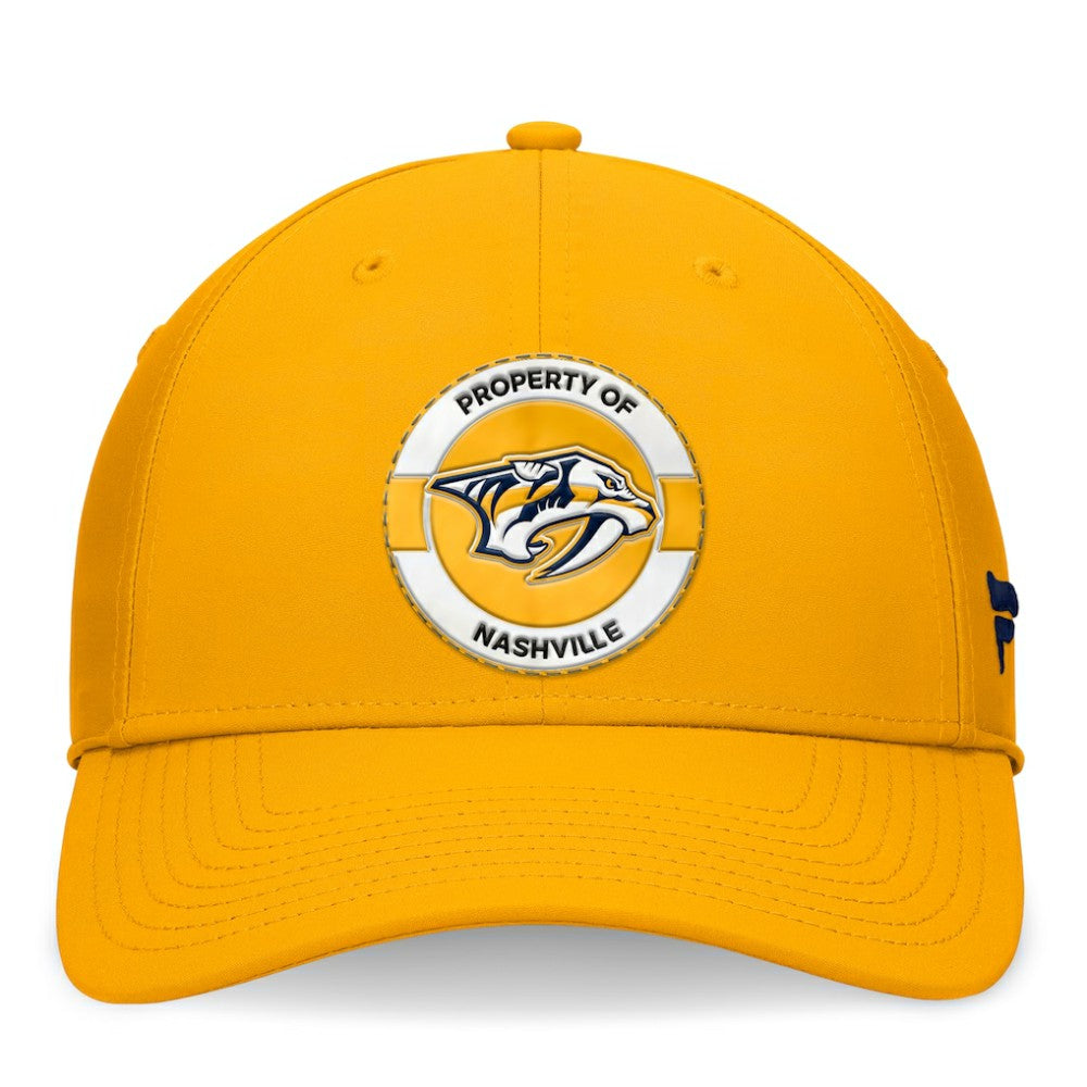 Nashville Predators Fanatics Authentic Pro Training Camp Flex Hat - Gold Hats