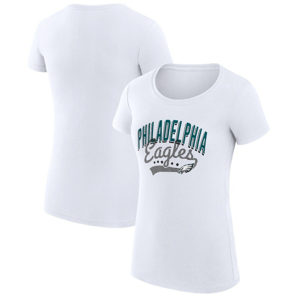 Philadelphia Eagles G-III 4Her by Carl Banks Women's Super-Slim Fit Lightweight Filigree Logo T-Shirt – White sale