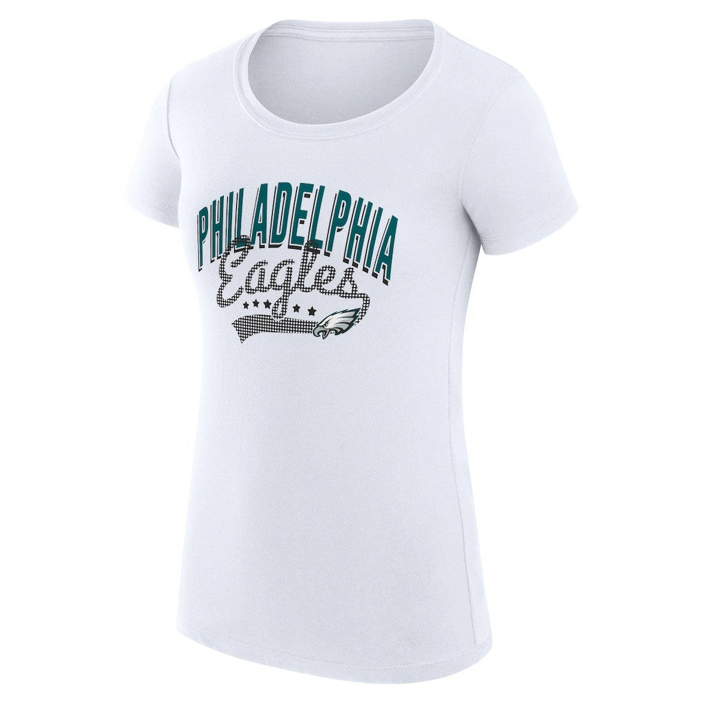 Philadelphia Eagles G-III 4Her by Carl Banks Women's Super-Slim Fit Lightweight Filigree Logo T-Shirt – White sale