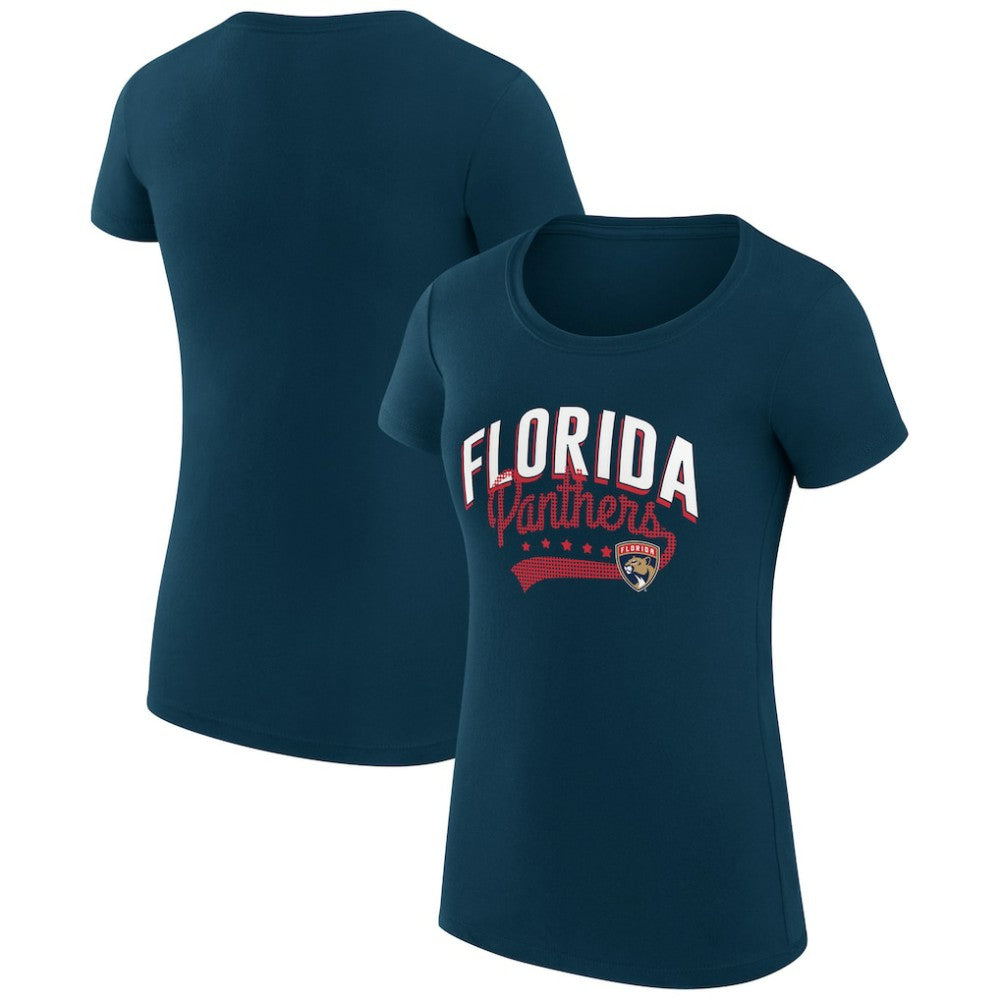 Florida Panthers G-III 4Her by Carl Banks Women's Super-Slim Fit Lightweight Filigree Logo T-Shirt – Navy T-shirts